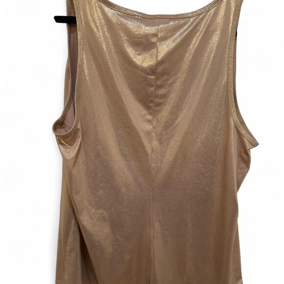 Lane Bryant Women's Metallic Gold Workout Tank Top Gymwear - Picture 4 of 4